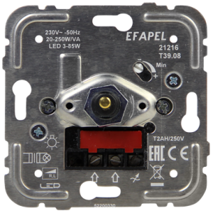 Stmívač otočný pro úsporné žárovky, LED max 85W